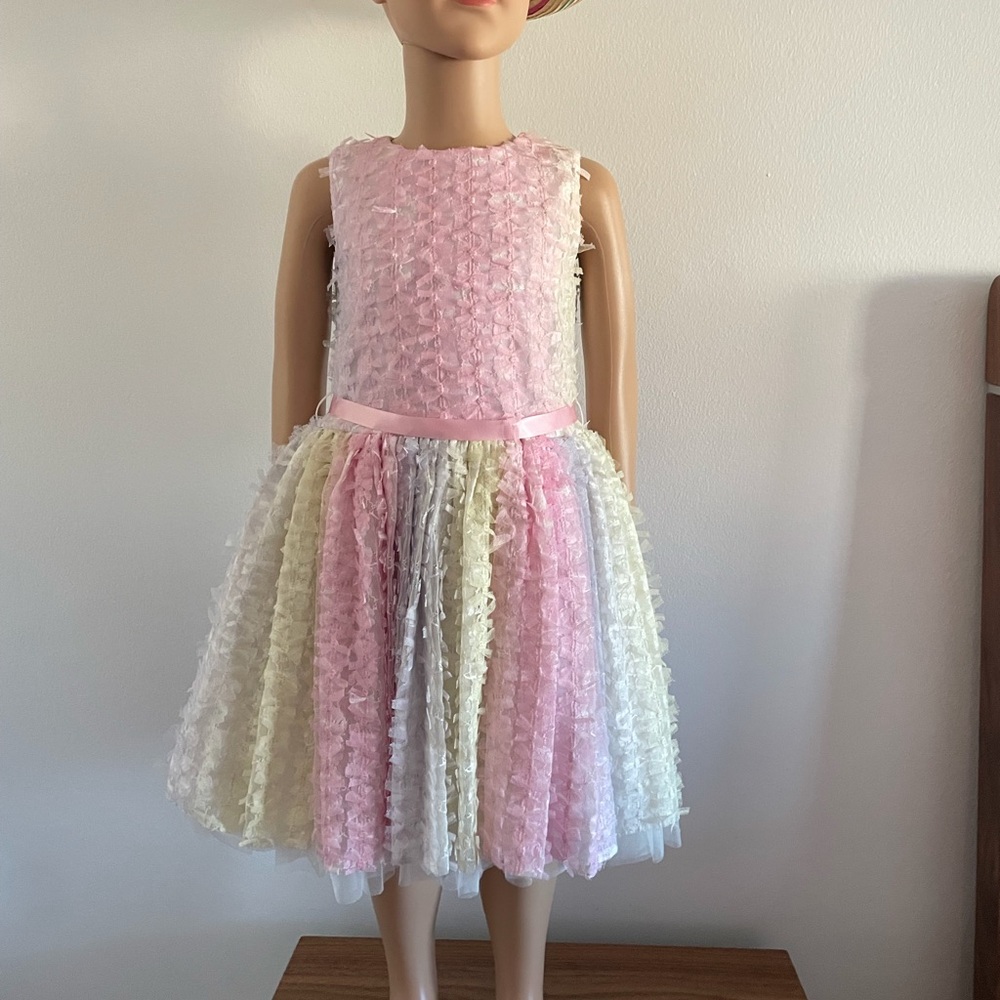 Halabaloo Girls little Bow Rainbow Dress Size5NWT